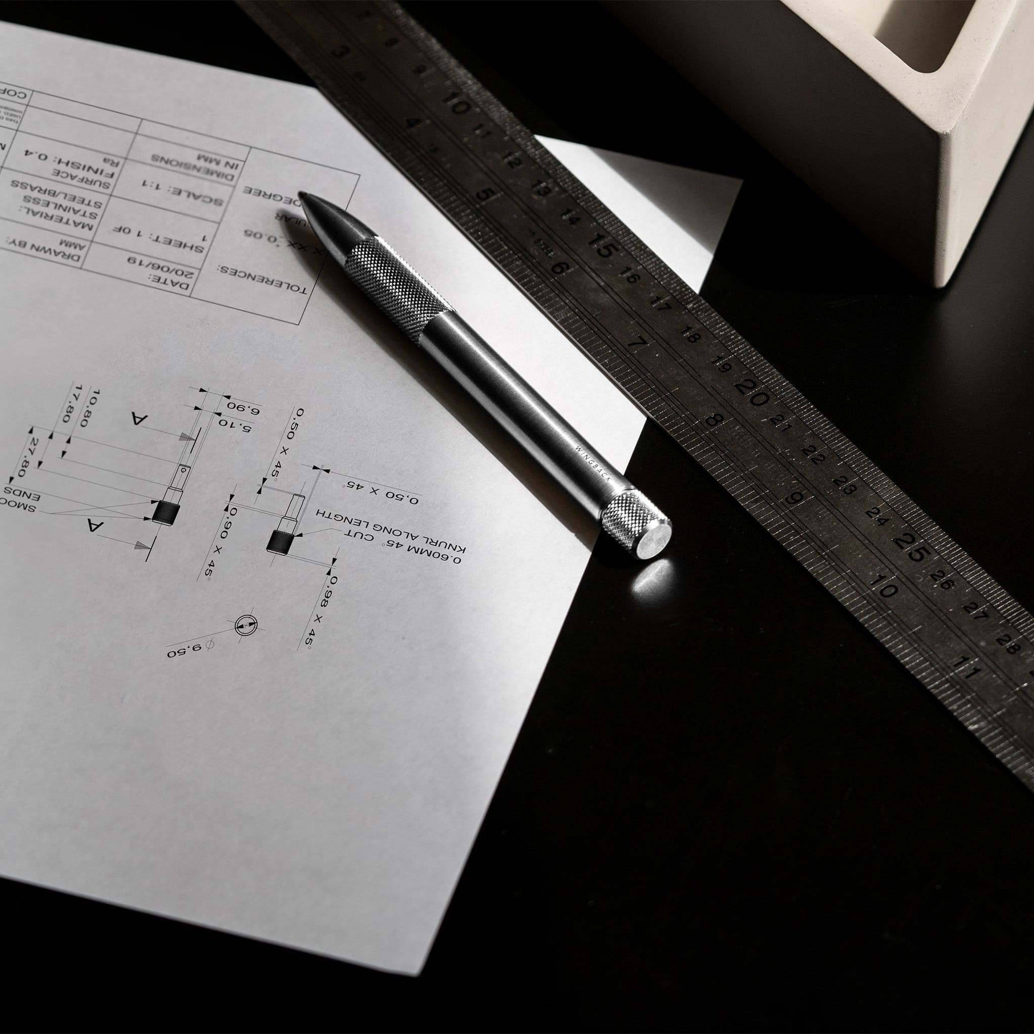 W204STE Механическая ручка - сталь Wingback  - Вид №3
