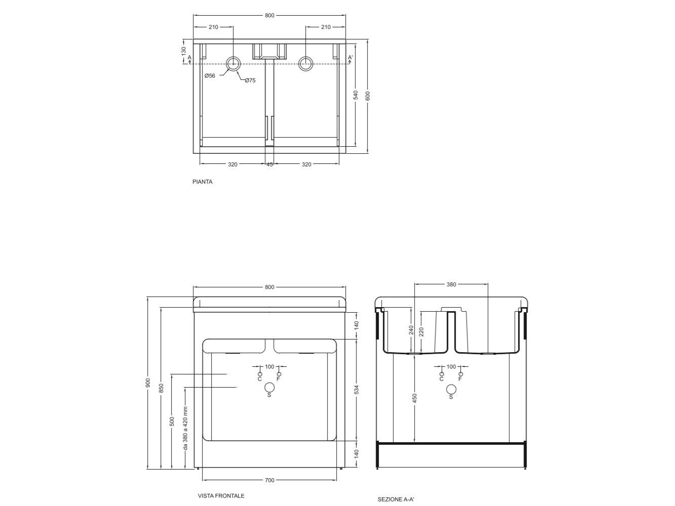 Шкаф для белья из АБС-пластика с дверцами на открытом воздухе COLAVENE Лавакрил ARCH-00015149 - Вид №15