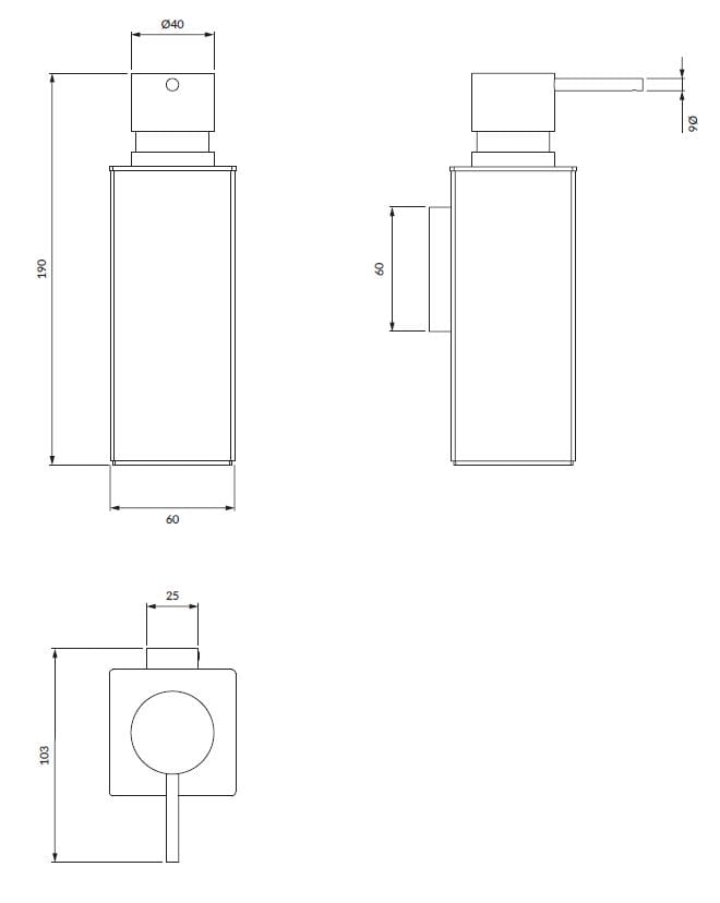 Латунный настенный дозатор мыла OMNIRES Лугано ARCH-00108329 - Вид №2