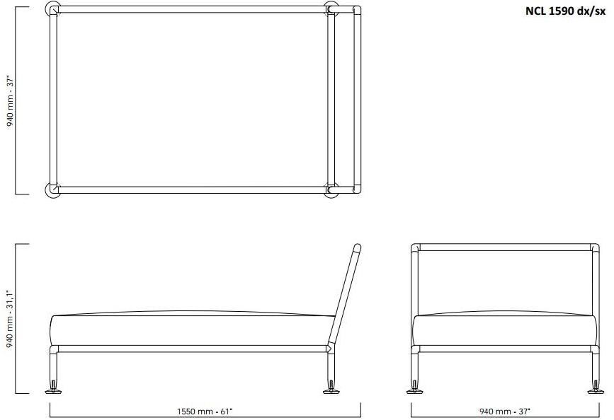 Coro Садовая кушетка из мягкой ткани Nest sun-id-1346591 - Вид №1