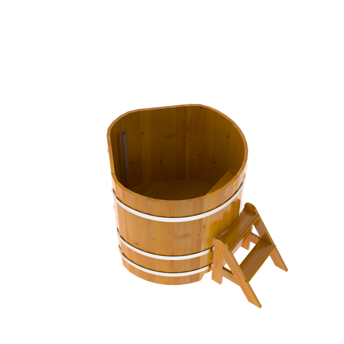 2302 Купель угловая из лиственницы Рустик 1,03х1,03х1,0 натуральная Alyarus  - Вид №2