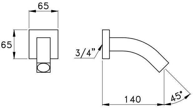 RUBINETTERIE STELLA Настенный излив для ванны Bamboo quadro sun-id-1383181 - Вид №1