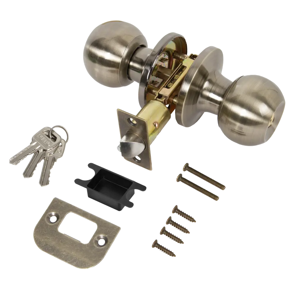 Дверная ручка-шар Фабрика замков 6073 с фиксатором, бронза 89347025 STLM-1362334 - Вид №2