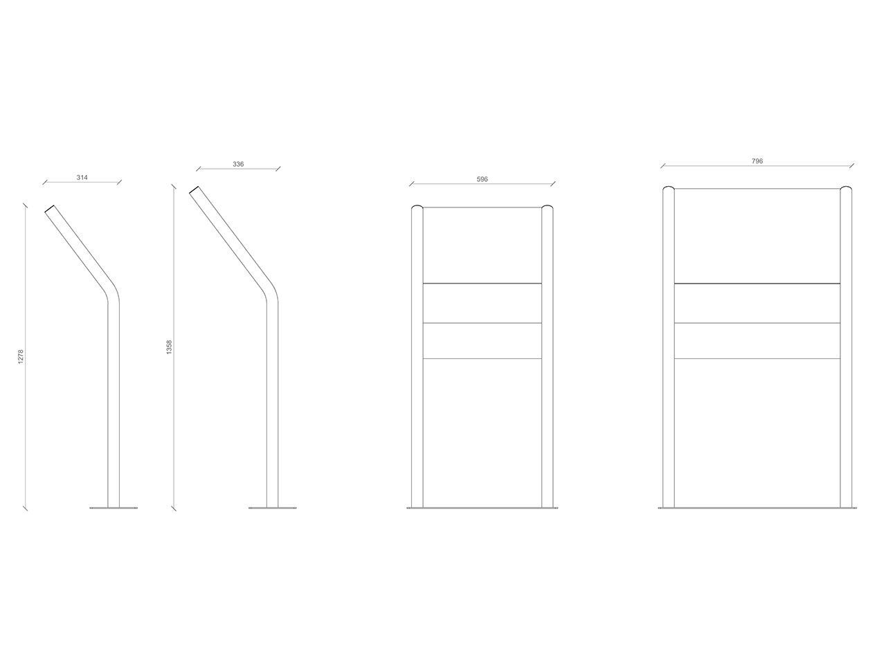 Оцинкованная сталь общественное пространство пюпитр Lazzari FERRARA ARCH-00132169 - Вид №16