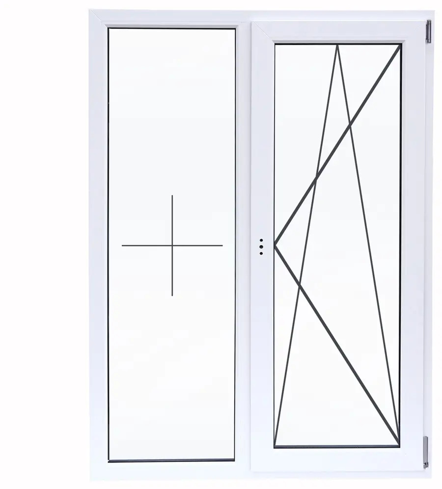 Двустворчатое пластиковое окно VEKA 1200x1000 мм с двухкамерным стеклопакетом 83117303