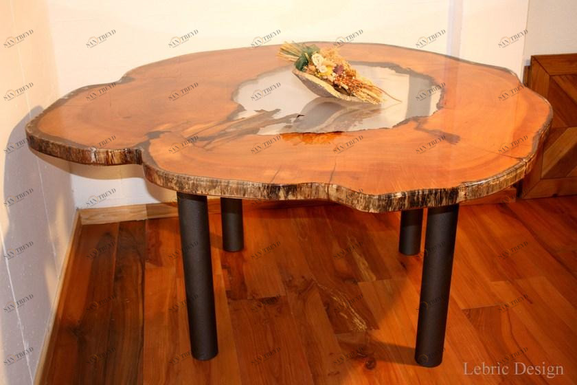 ANTICO TRENTINO Круглый стол Lebrìc design - legno e resina sun-id-1391368