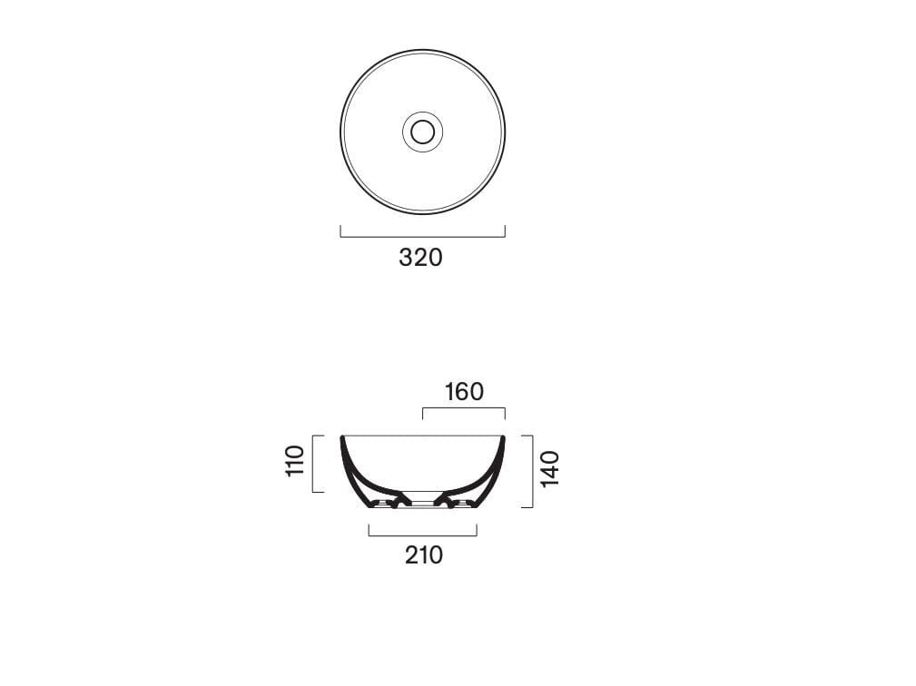 Круглый умывальник с одной столешницей CERAMICA CATALANO сфера ARCH-00115026 - Вид №11