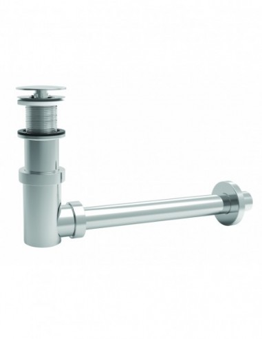 125100 000 00  Универсальный слив и сифон для умывальника или умывальника Siphonette, фиксированный клапан Д. 65 мм, хромированная латунь Valentin Хром  - Вид №1