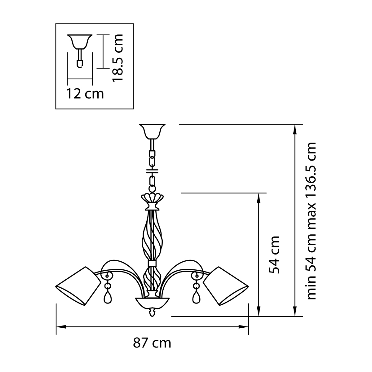 Подвесная люстра Lightstar Esedra 796183 LIGHTSTAR ESEDRA 057555 Белый  - Вид №1