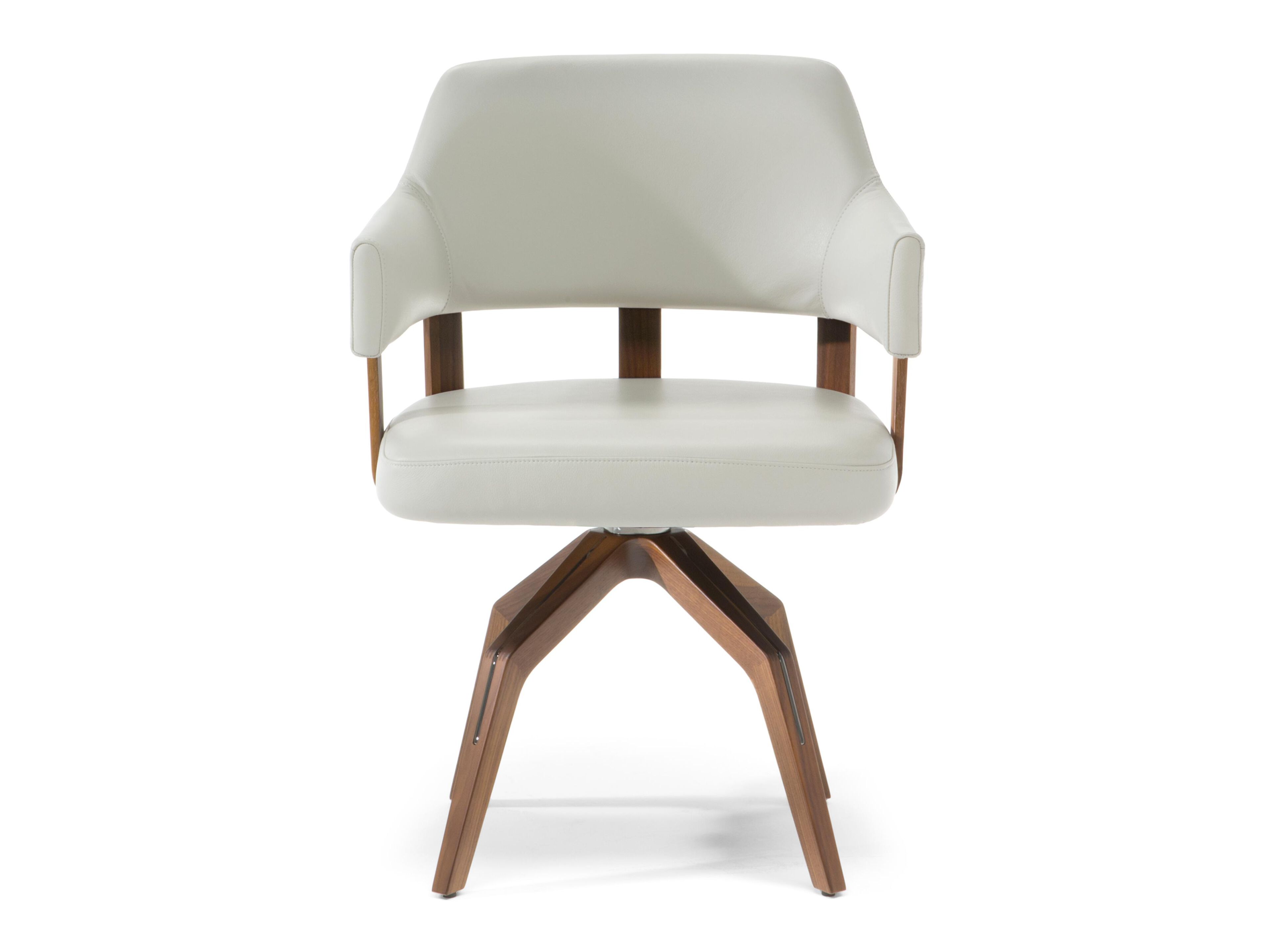 Кожаный поворотный стул с подлокотниками Natuzzi Italia VALLE ARCH-00046895 - Вид №1