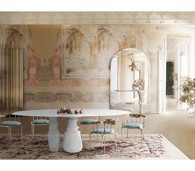 0-113 Овальный обеденный стол Pietra estremoz Boca Do Lobo  - Вид №8