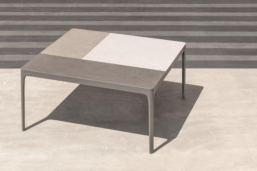 Ethimo Квадратный садовый стол из керамогранита Play Pltqm2_lt - Вид №3