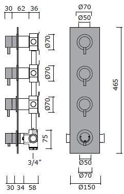 MINA Смеситель для душа из нержавеющей стали с матовой отделкой с пластиной Stiriana sun-id-1419811 - Вид №1