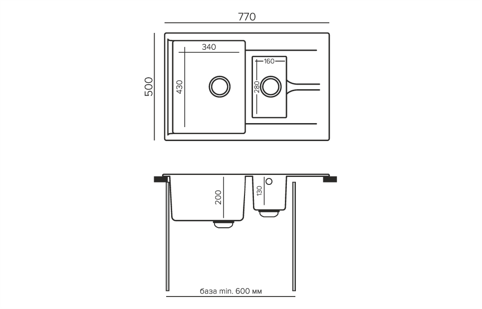 Кухонные мойки Polygran Brig-770 854918 - Вид №2