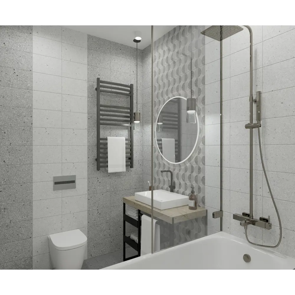 Плитка настенная Axima Руан 20x30 см 1.44 м² матовая цвет темно-серый терраццо STLM-2043015 - Вид №2