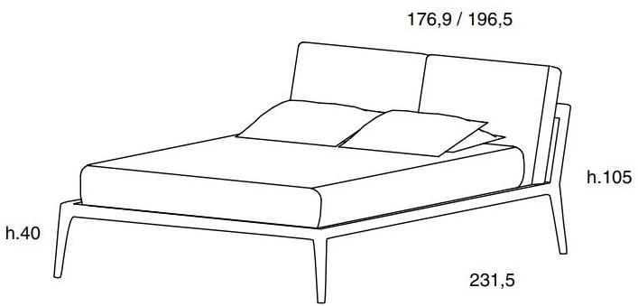 OLIVIERI Двуспальная кровать со съемным покрытием с мягким изголовьем sun-id-1362406 - Вид №6