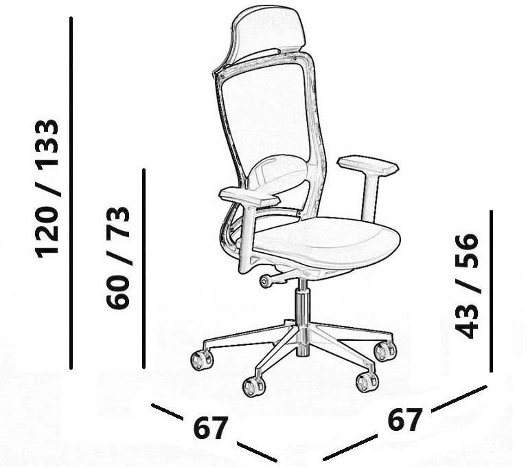 Luxy Кресло руководителя с поворотной сеткой и подголовником Pop Pp1 - Вид №13