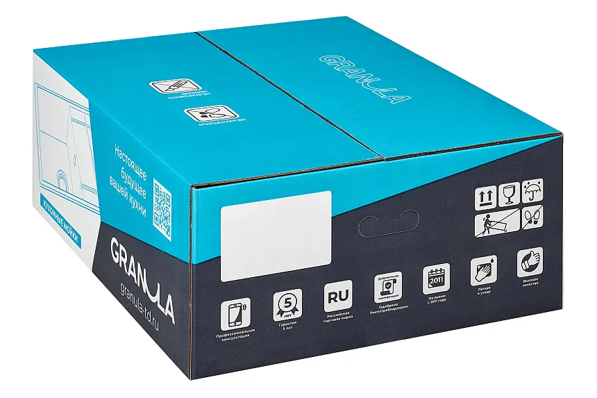 6002, ШВАРЦ (чёрный металлик), кухонная мойка, кварц GRANULA 6002-ST135 - Вид №2