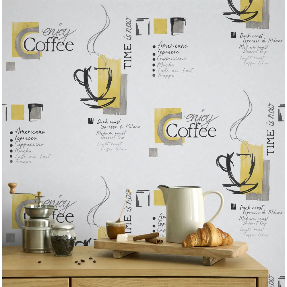Обои флизелиновые Wallsecret Caffe белые 1.06 м 168472-19 89231634 STLM-2096067 - Вид №3