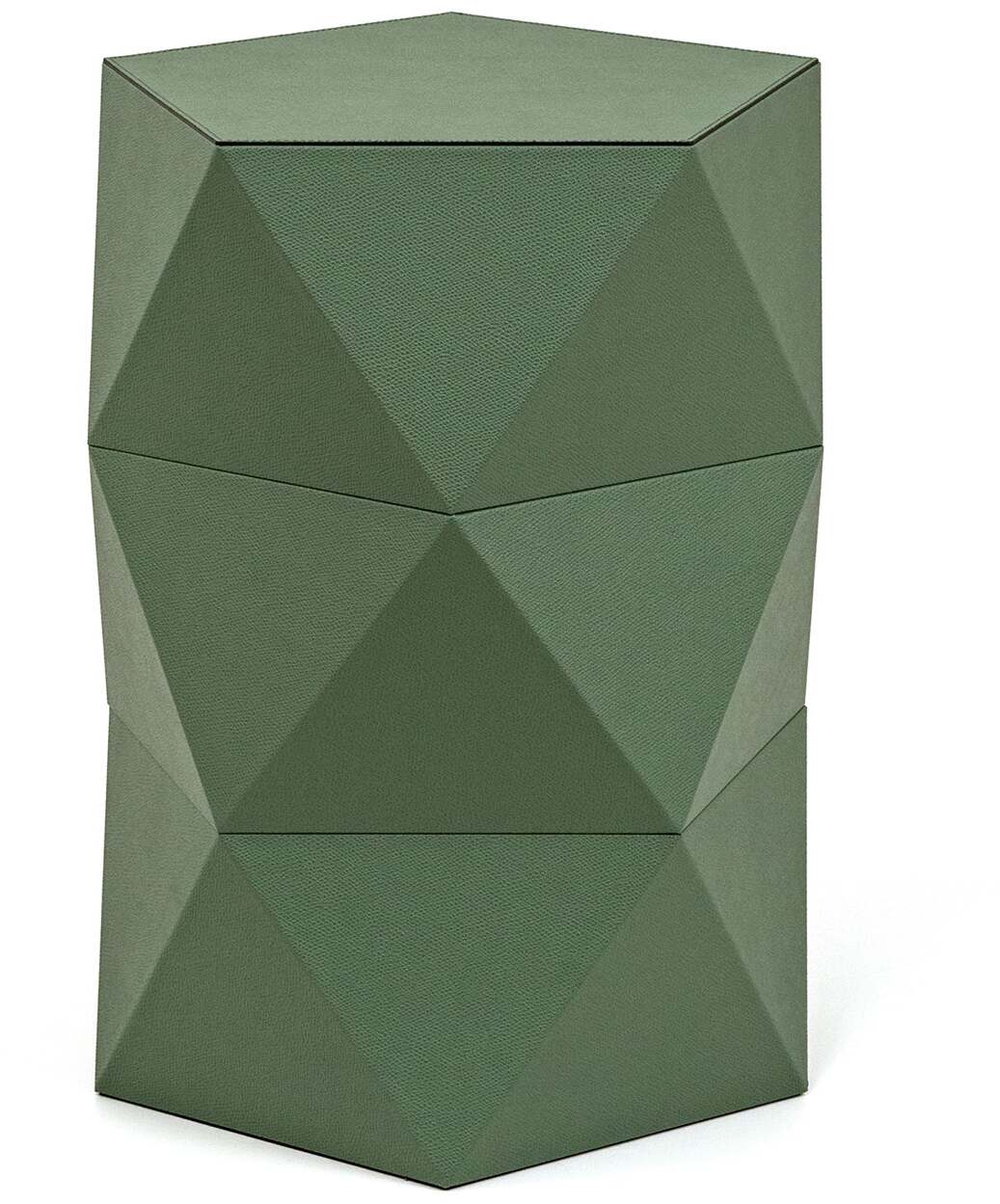 Табурет Euclide - Ø 34X В45 см / регенерированная зерненая кожа_белый