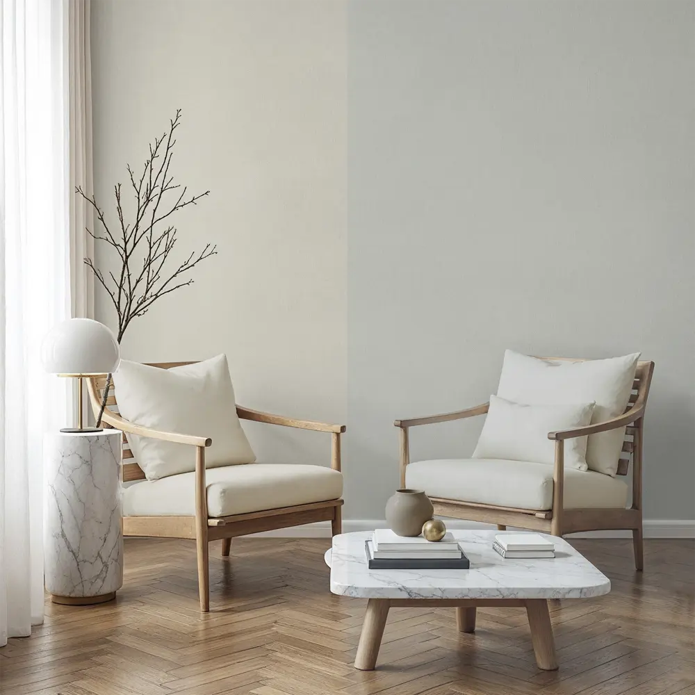 Обои флизелиновые Wallsecret Siam бежевые 1.06 м - рельефная текстура для гостиной 89432845 STLM-1574592 - Вид №4