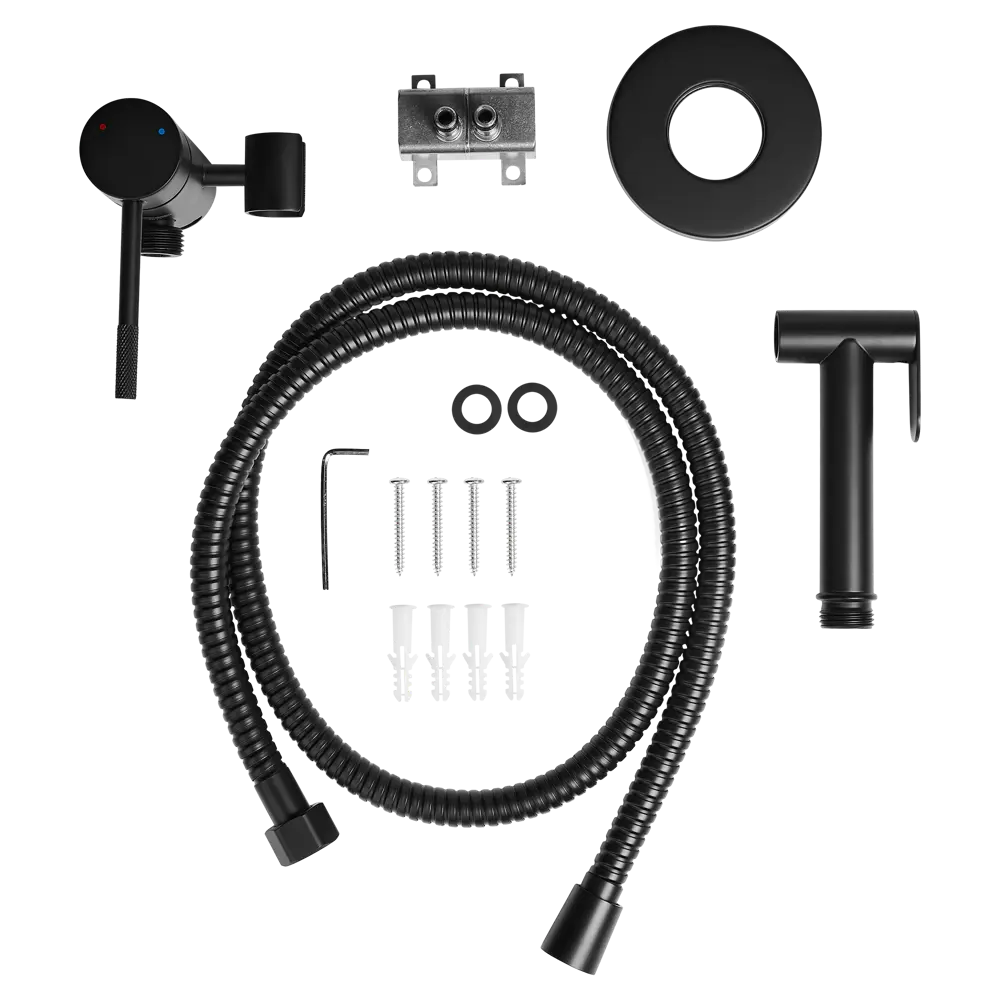 Гигиенический душ KONSENSA Терни скрытый монтаж набор со смесителем цвет черный STLM-2096323 - Вид №6