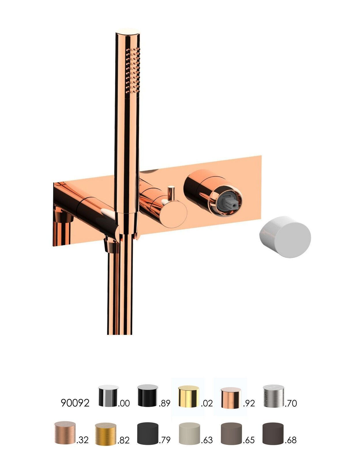 Однорычажный смеситель для ванны с 3 отверстиями и ручным душем Rubinetterie Frattini отдельная эстетика ARCH-00085349 - Вид №7