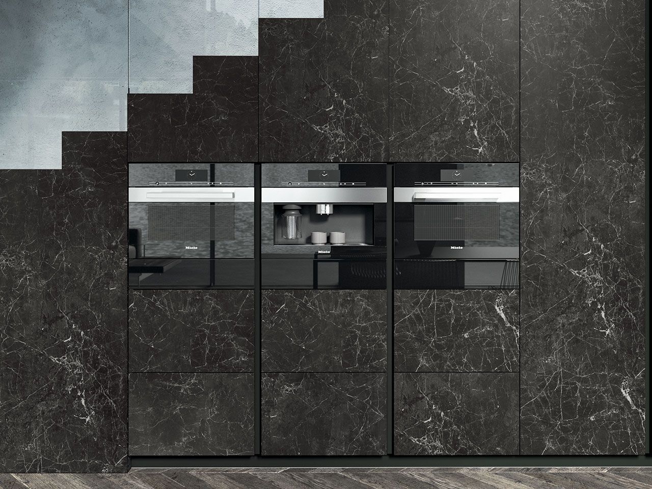 Встроенная кухня со встроенными ручками Arrital Ak_04 ARCH-00035930 - Вид №2