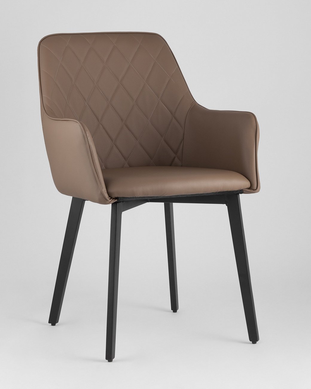 Стул со спинкой и подлокотниками коричневый из экокожи "Прайм" STOOL GROUP ДИЗАЙНЕРСКИЕ, ИНТЕРЬЕРНЫЕ 00-3946152 Коричневый  - Вид №1