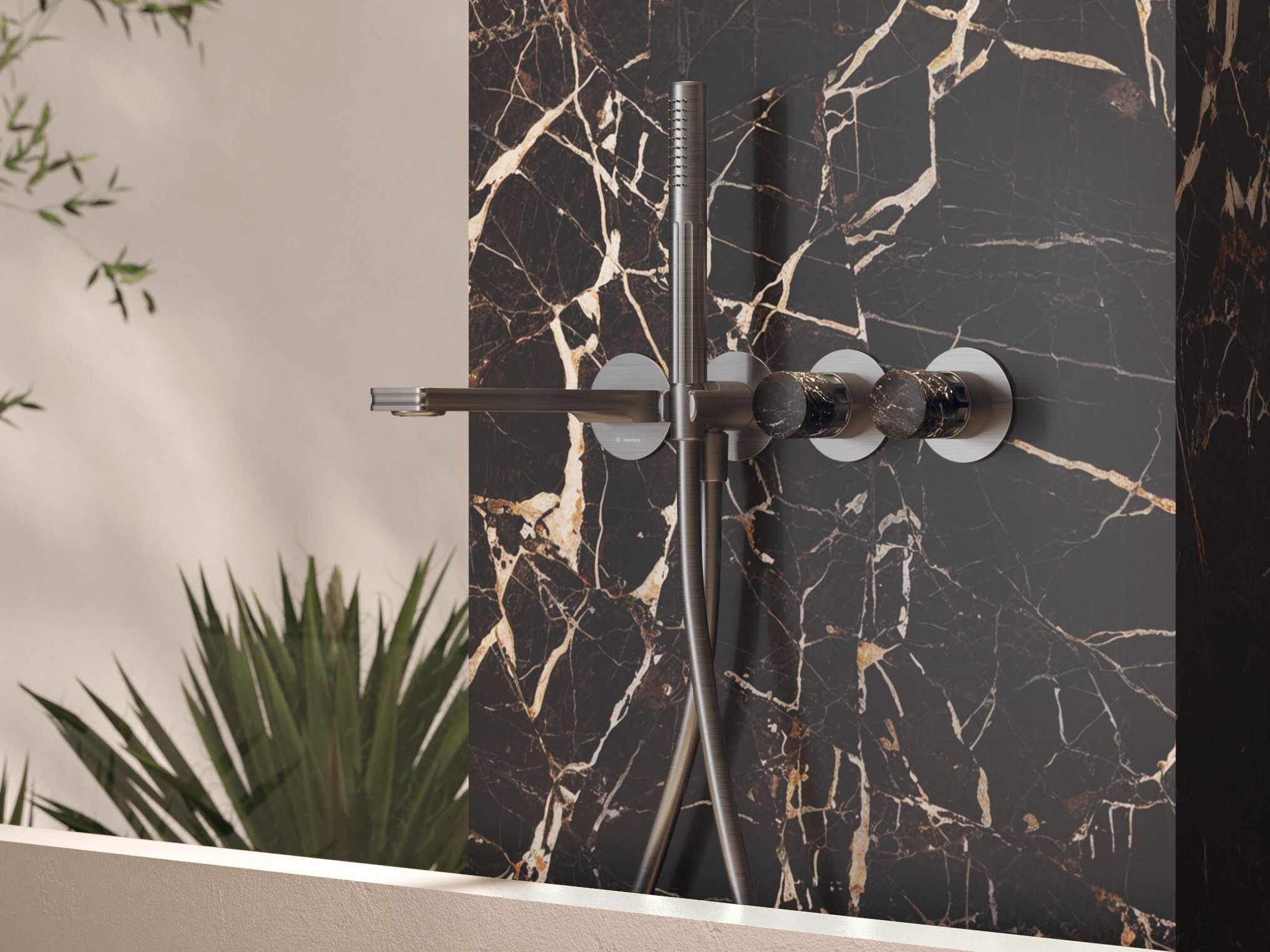 Набор настенных ванн с 4 отверстиями и ручным душем Newform IONIKA ARCH-00060511