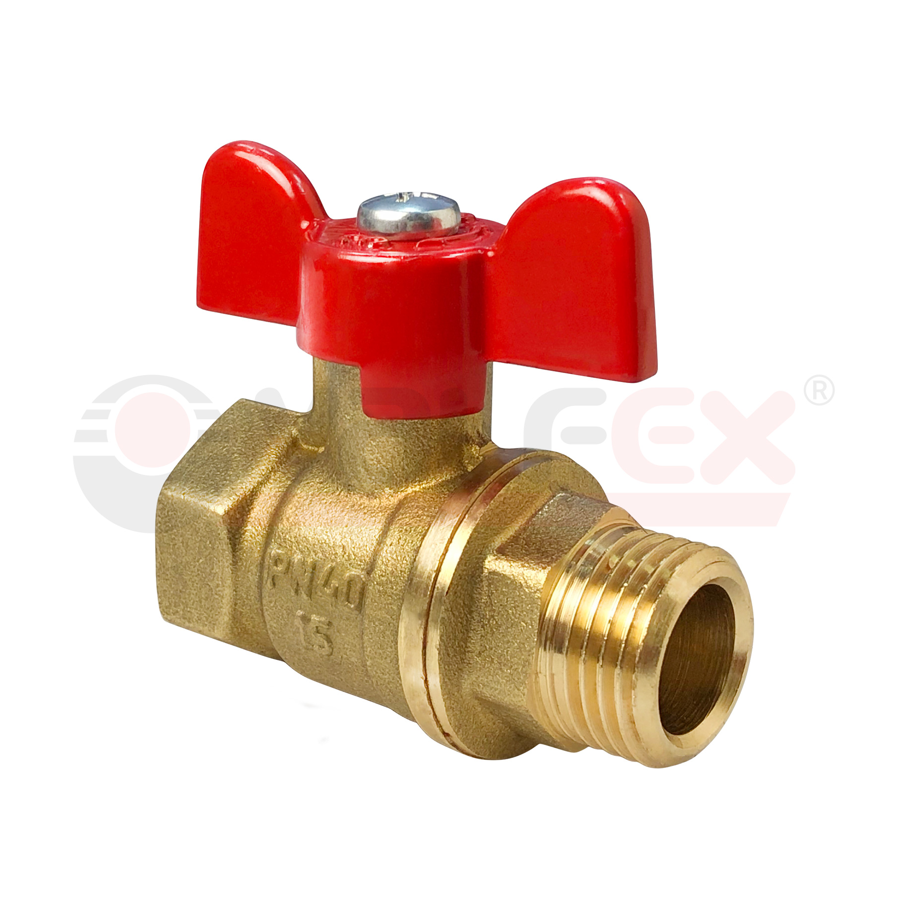 VF.218.LB1.114 Valfex Кран шаровой, ручка-бабочка (внутр.-наруж.)  1 1/4" 