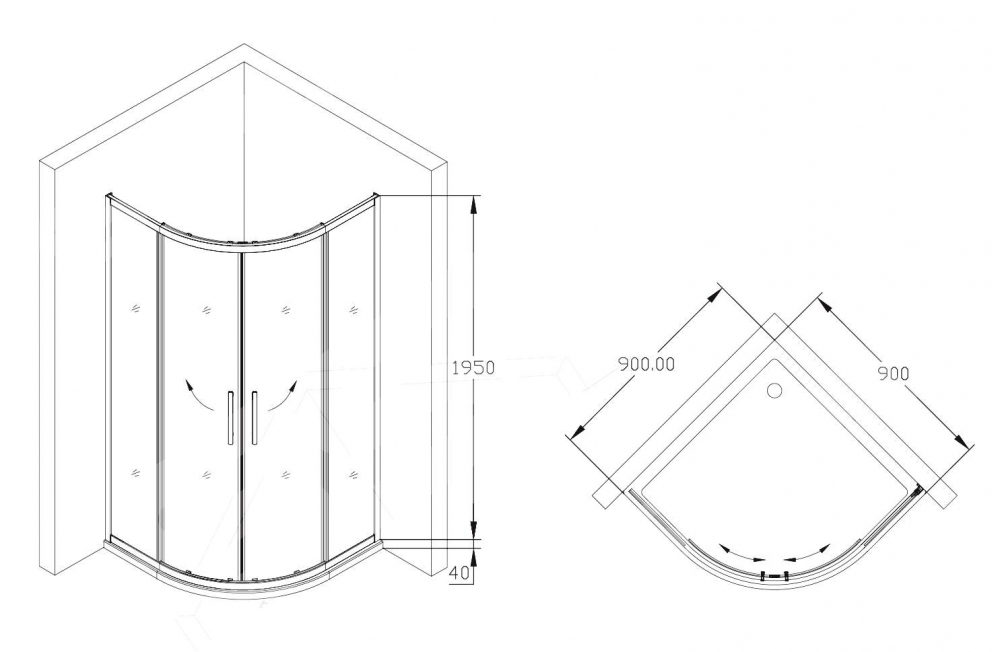 LA60-S42 Душевой уголок SSWW  - Вид №5