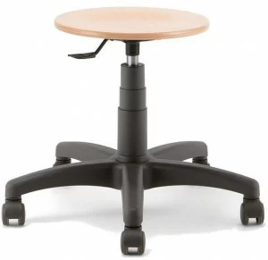 Linea Fabbrica Офисный табурет с 5 спицами из бука с колесами Mea wood
