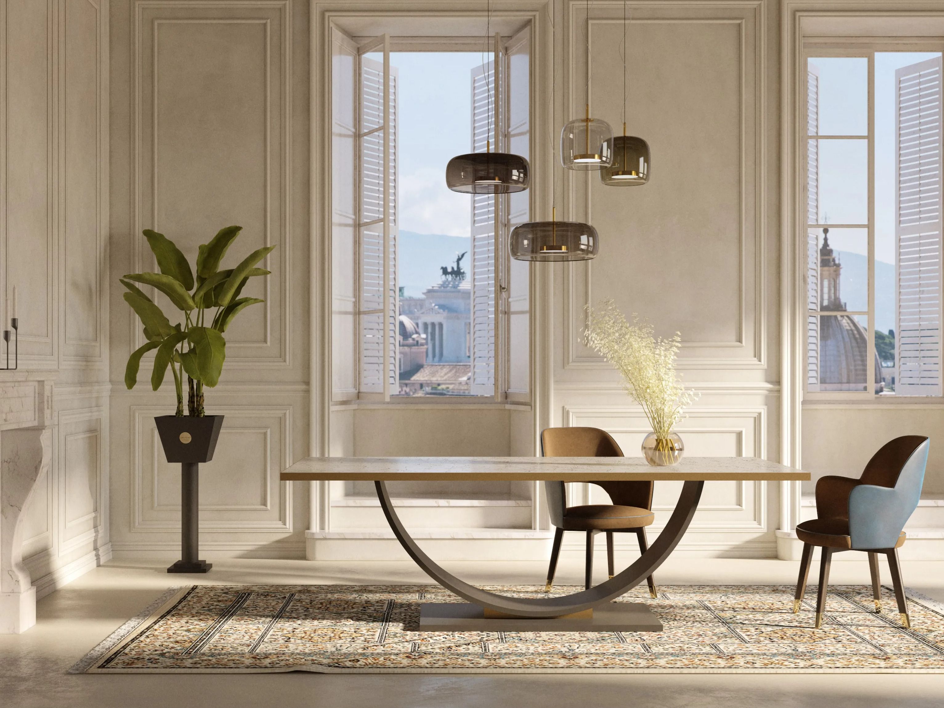 Прямоугольный стол со стальным основанием и кварцевым верхом ORO NERO Collection Ark ARCH-00120549 - Вид №3