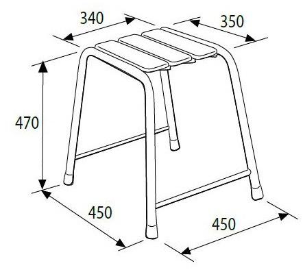 Saniline Табурет для ванной из стали с порошковым покрытием sun-id-1386257 - Вид №1