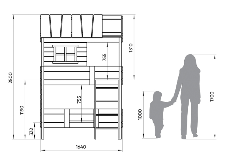 Кровать-домик двухъярусная Home nord M 80х160 см белая, розовая ELLIPSE ELLIPSE HOME 351776 Белый;розовый Santreyd  - Вид №4