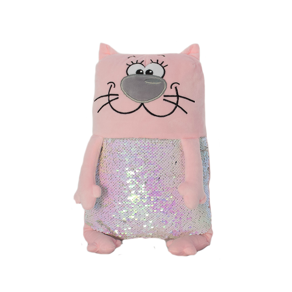 01МК Мягкая игрушка "Кот розовый с пайетками" 45 см 45 см TALLULA 
