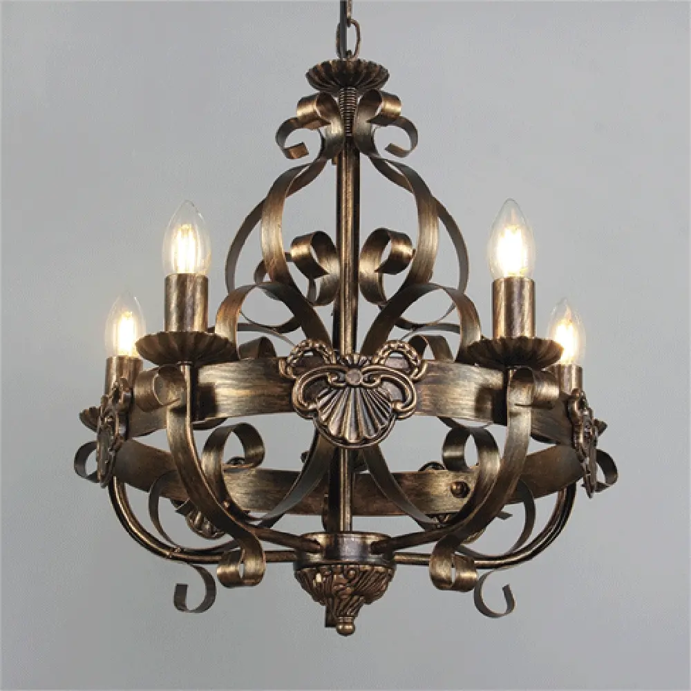 Люстра подвесная Vitaluce Kantri 5 ламп 15м² Е14 цвет черненое золото STLM-2145705 - Вид №2