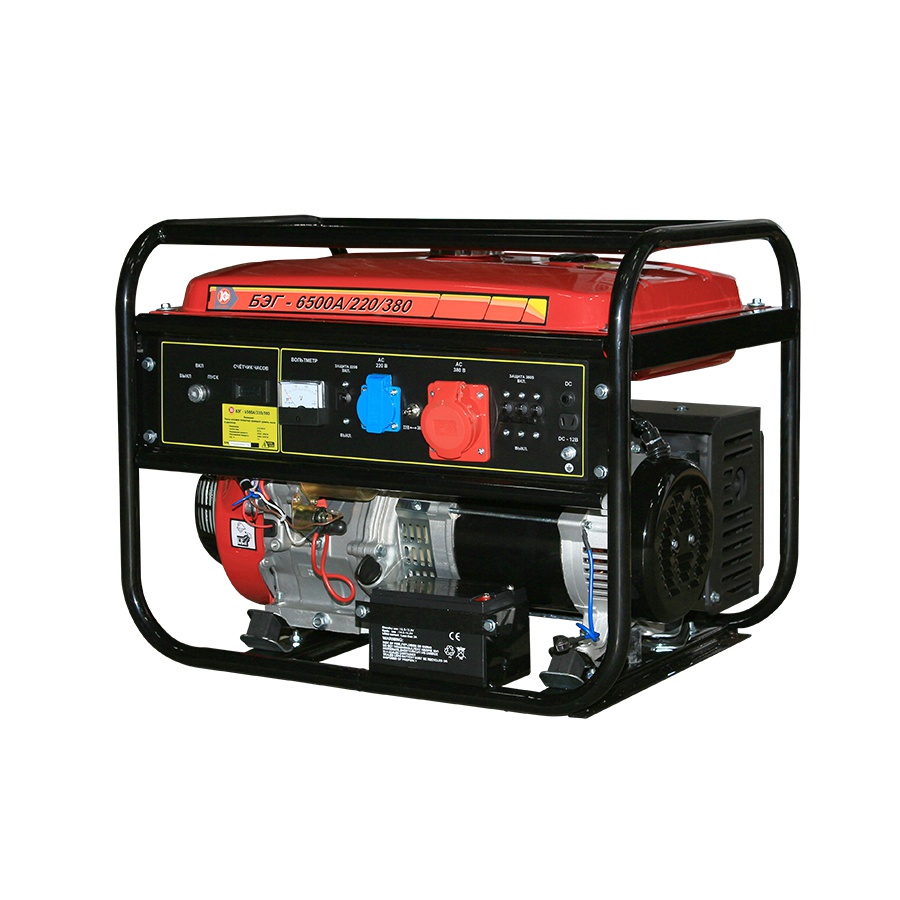 65277 Калибр Бензиновый электрогенератор БЭГ-6500А/220/380 