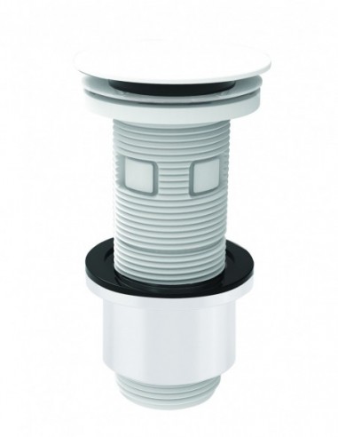 122900 001 00  Универсальный слив Cut & Click для умывальника, с фиксированным или фиксированным клапаном, переключаемый, h. 100 мм, белый Valentin Белый  - Вид №1