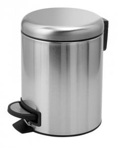 3209(38) Gedy G-Potty, круглый контейнер для мусора с педалью, 3 литра, крышка soft close, цвет зачищ. хром