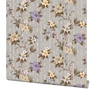 Обои флизелиновые Elysium Мирабель серо-сиреневые 1.06 м Е88404