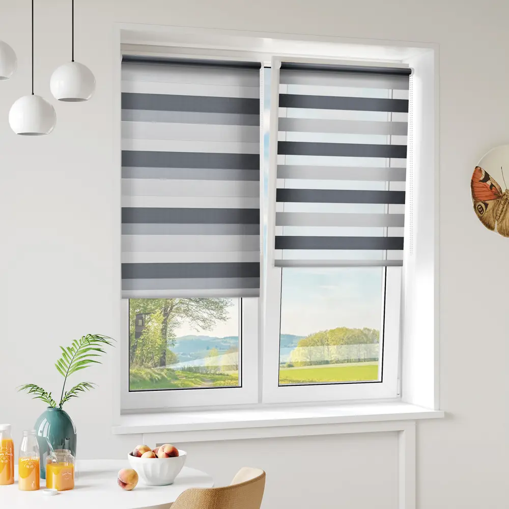 Штора рулонная день-ночь Порто 40x160 см серая MIAMOZA STLM-2136941 - Вид №2