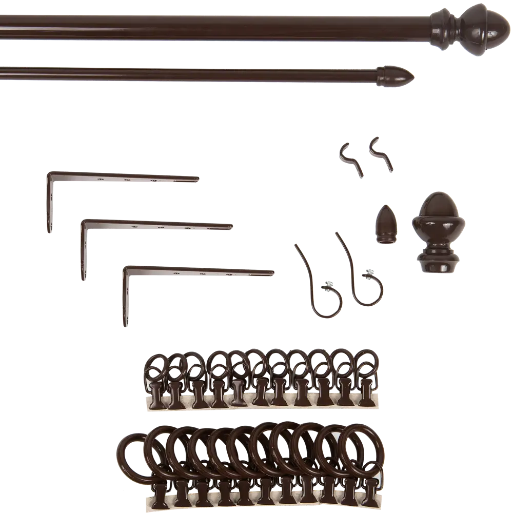 Карниз двухрядный Classic 160 см металл цвет коричневый АРТ-ДЕКОР STLM-2157533 - Вид №1