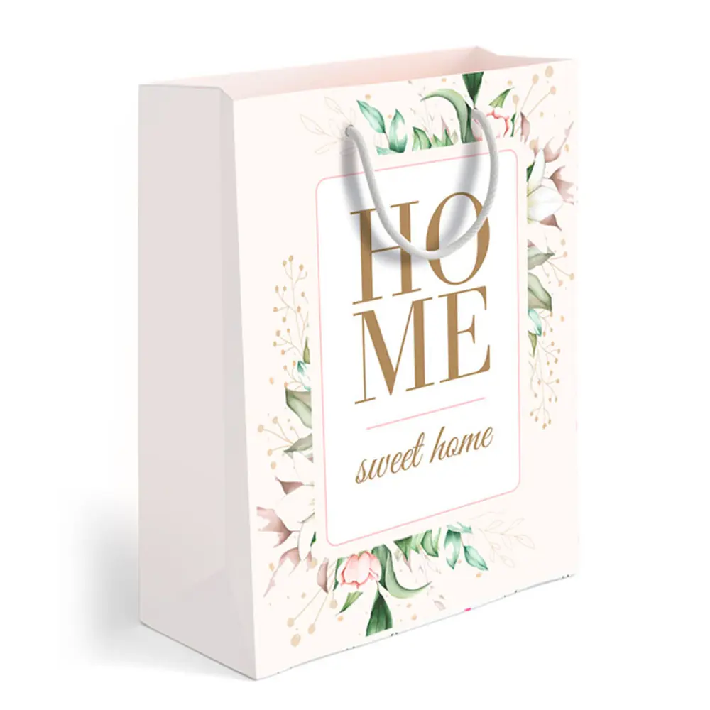 Пакет подарочный Симфония Милый дом 32x26x12 см цвет белый STLM-2097345