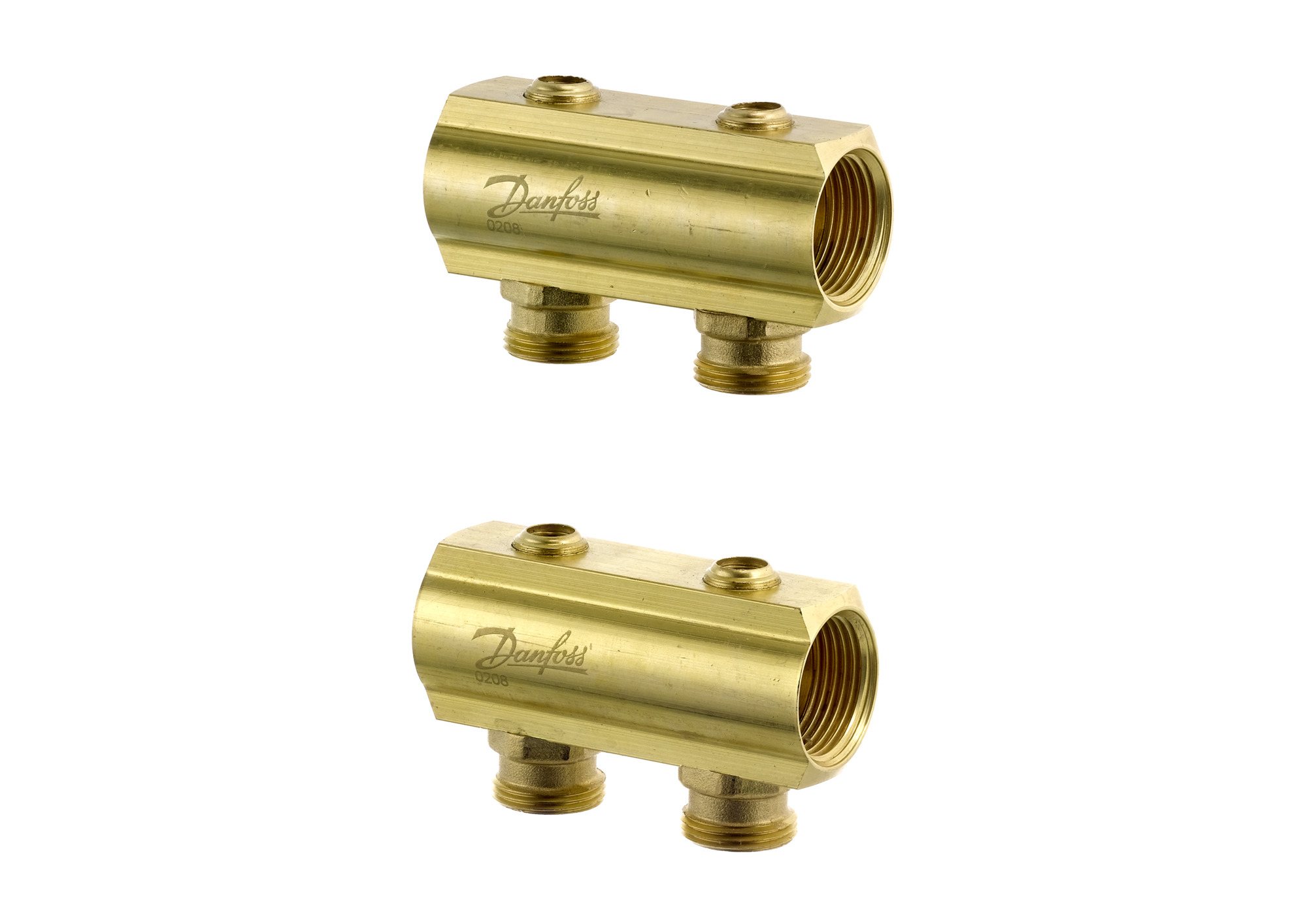 Danfoss Распределительные коллекторы типа FHF для систем водяного отопления с внутренней резьбой FHF Коллектор с запорн. вентилем 8+8 088U0548  - Вид №3