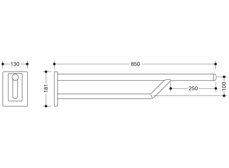 950.50.33091 Двойная ручка для крепления к стене HEWI Stützen  - Вид №2