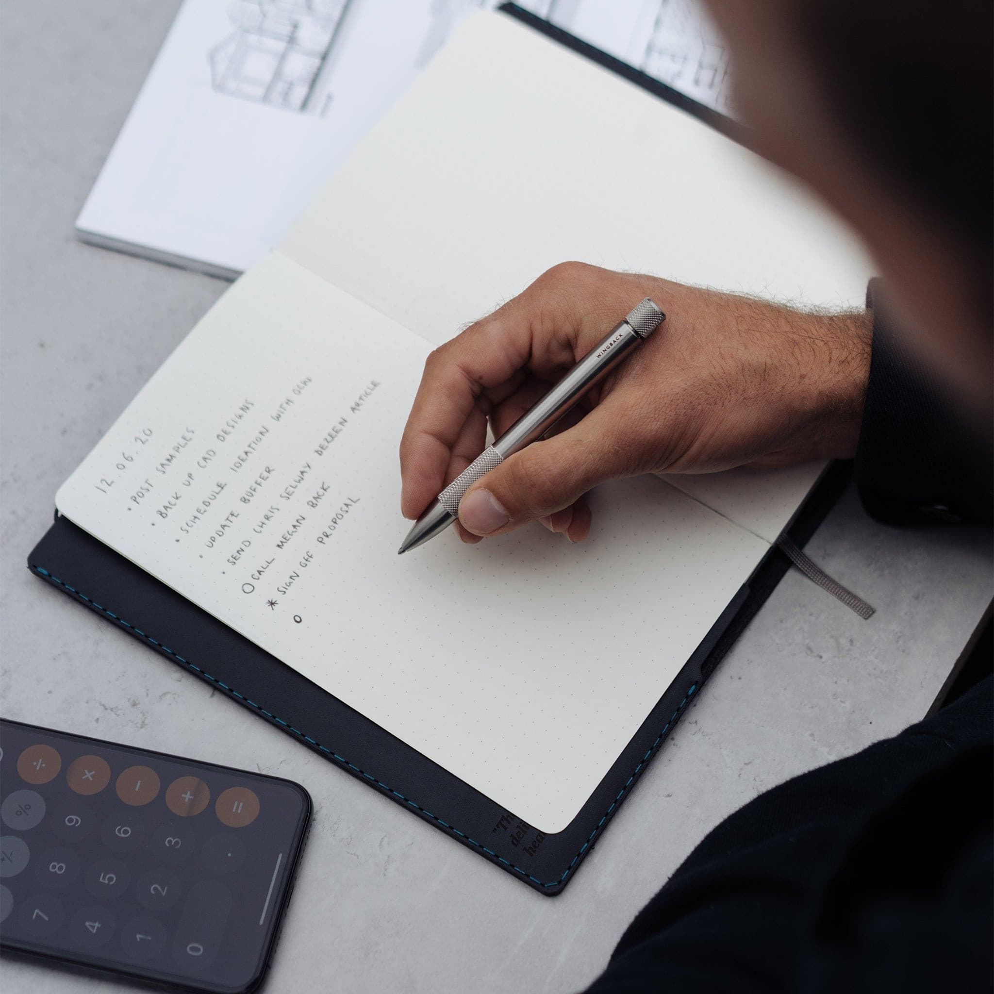 W111CHAR Обложка для ноутбука - Темно-серый - Moleskine Wingback  - Вид №6