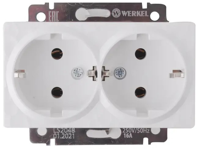 WERKEL Hammer — двойная розетка с заземлением для современного интерьера 84684330