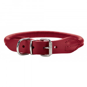 ПР0046567 Ошейник для собак Round&Soft Elk 32 (24-27см)/0,6см кожа лося красный чили HUNTER